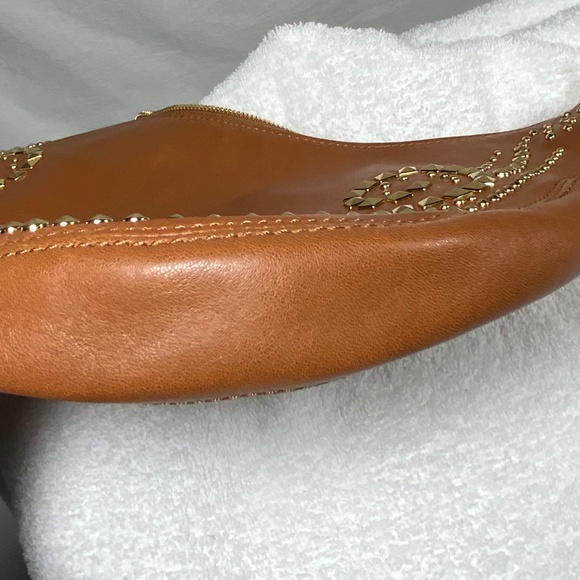 Michael Kors Rhea Leather Fringe Studded Shoulder bag - Picture 9 of 11